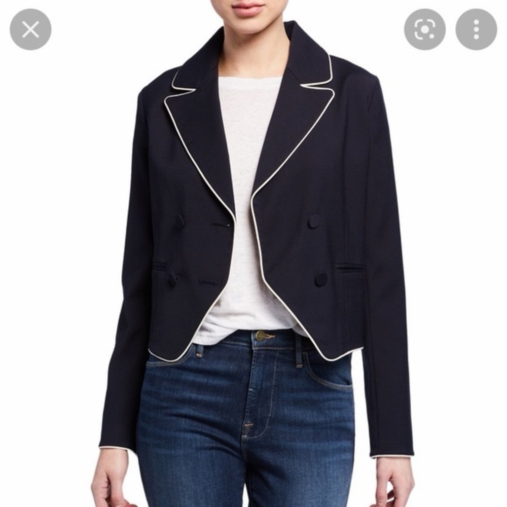 FRAME Piped Cropped Blazer